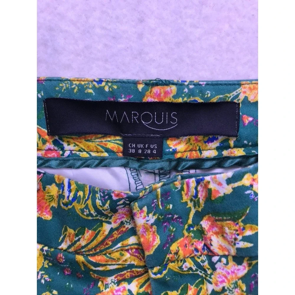 Marquis‎ Floral Shorts Womens 4 Green Excellent Tropical Botanical Stretch